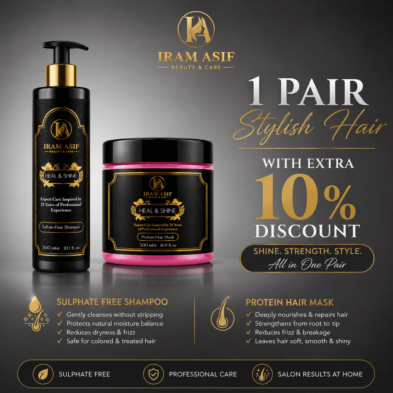 Sulphate free shampoo & Protein mask combo deal